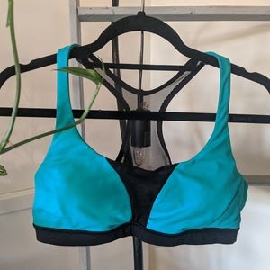 Lululemon teal black mesh sports bra